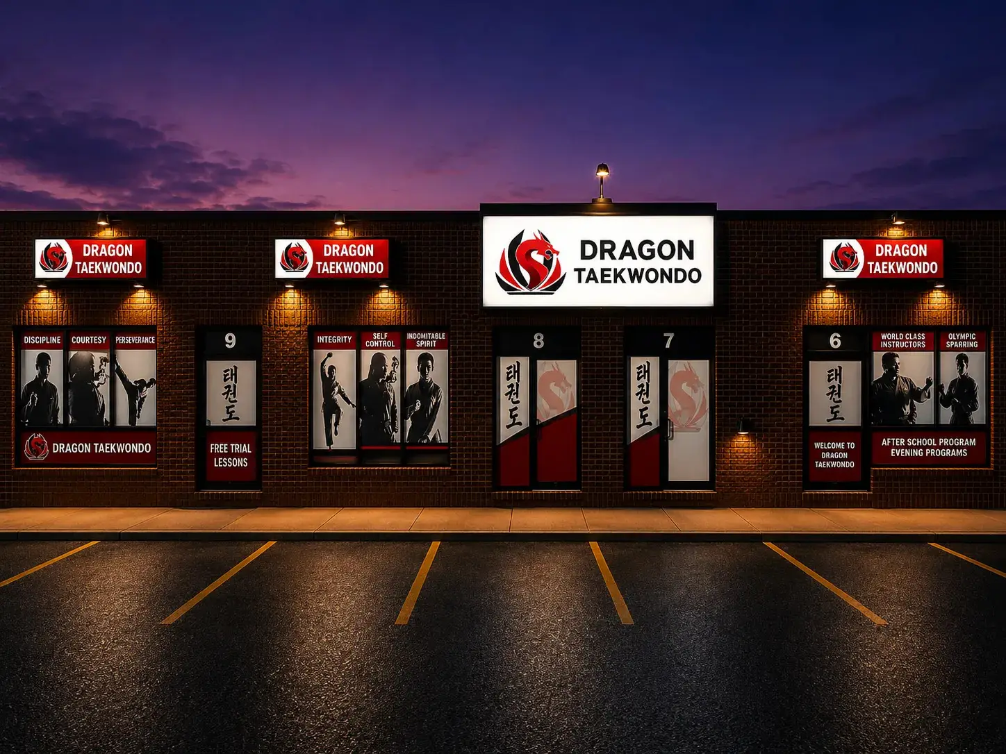 The Dragon Taekwondo storefront at 925 Main St. East in Milton