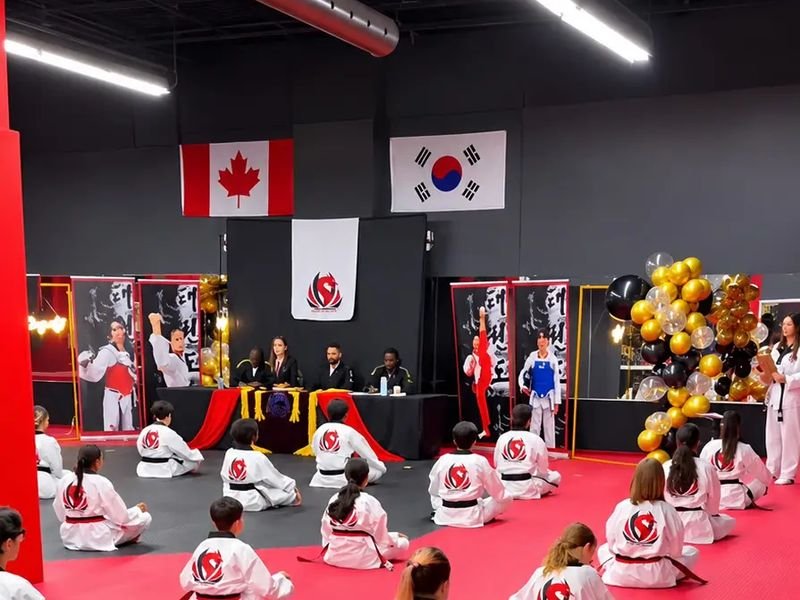 Dragon Taekwondo students sitting on the mats