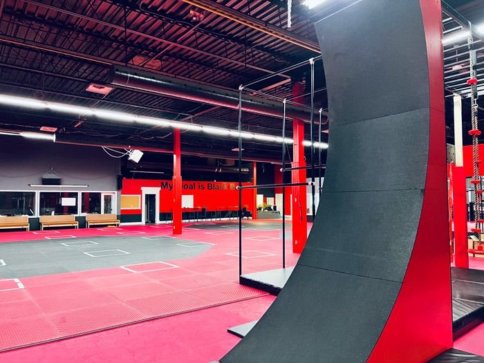 The curved wall on the Oakville ninja course